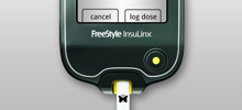 An image of the Freestyle Insulinx blood glucose meter.